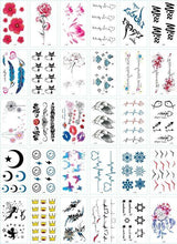 Load image into Gallery viewer, 30 Pieces/set Small Luxury Temporary Tattoo Sticker Colorful Drawing Flower Cute Body Tatoo For Kids Adults
