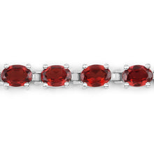 Load image into Gallery viewer, 15.30 Carat Genuine Garnet .925 Sterling Silver Bracelet
