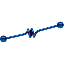 Load image into Gallery viewer, Spiral Blue Anodized Titanium Industrial Project Bar 40mm
