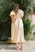 Load image into Gallery viewer, Smocked Puff Sleeve Midi Dress – Chic and Flattering Midi Dress with Puff Sleeves and Smocked Detailing for a Feminine Silhouette
