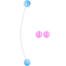 Load image into Gallery viewer, Pink Blue White Acrylic Beach Ball PTFE Pregnancy Belly Ring
