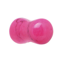 Load image into Gallery viewer, 2G Double Flare Pink Dyed Turquoise Stone Plug
