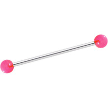 Load image into Gallery viewer, Pink Glow in the Dark Industrial Barbell 31mm
