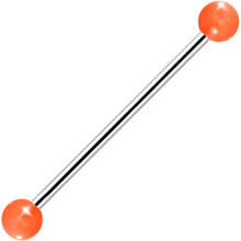 将图片加载到图库查看器，Orange Glow in the Dark Industrial Barbell 35mm

