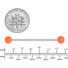 将图片加载到图库查看器，Orange Glow in the Dark Industrial Barbell 35mm
