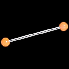 将图片加载到图库查看器，Orange Glow in the Dark Industrial Barbell 35mm
