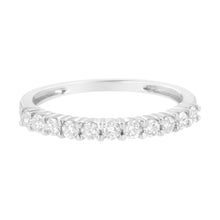 Load image into Gallery viewer, IGI Certified 1/2 Cttw Diamond 10K White Gold Prong Set Fluted Band Style Ring (I-J Color, I2-I3 Clarity) - Size 7
