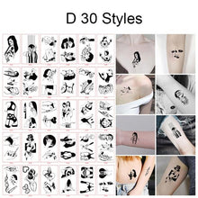 Load image into Gallery viewer, 30pcs Temporales Sexy Fake Tattoo For Hands Arm Body Waterproof Luxury Different Small Colorful Stylish Womens Kids Tattoos
