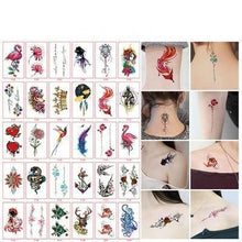 Load image into Gallery viewer, 30pcs Temporales Sexy Fake Tattoo For Hands Arm Body Waterproof Luxury Different Small Colorful Stylish Womens Kids Tattoos

