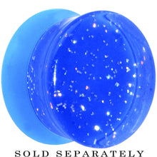 Load image into Gallery viewer, 9/16 Blue Neon Glitter Saddle Plug
