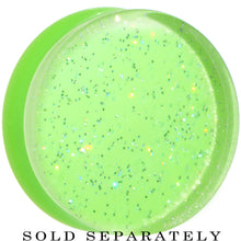 Load image into Gallery viewer, 28mm Green Neon Glitter Saddle Plug
