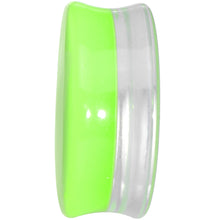 Load image into Gallery viewer, 28mm Green Neon Glitter Saddle Plug
