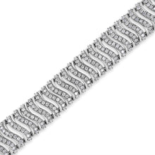 Load image into Gallery viewer, .925 Sterling Silver 5.00 Cttw Round-Cut Diamond "S" Link Bracelet (I-J Color, I3 Clarity) - Size 7.25

