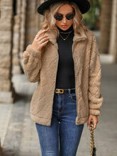 Load image into Gallery viewer, Women's Fuzzy Zip-Up Jacket with Pockets – Soft &amp; Cozy Long Sleeve Outerwear
