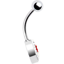 Load image into Gallery viewer, Crystal Paved Rainbow Pride Heart Belly Ring
