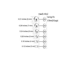 Load image into Gallery viewer, Stainless Steel Hypoallergenic Ball Shaped Stud Earrings
