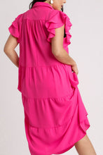 Load image into Gallery viewer, Charming Pink Full Size Ruffle Cap Sleeve Dress Plus Size Elegant &amp; Stylish Girls Dress
