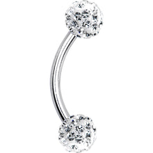 将图片加载到图库查看器，Crystal Clear Ferido Ball Eyebrow Ring Created with Crystals
