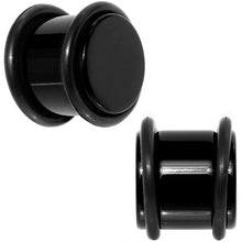 将图片加载到图库查看器，13mm Black Acrylic Straight Plug Pair
