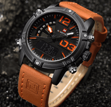Load image into Gallery viewer, Men's Multifunction Digital Analog Waterproof Watch With Alarm And Automatic Time Zones Unique Design Excellent Gift
