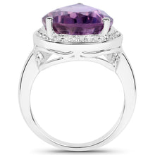 将图片加载到图库查看器，9.00 Carat Genuine Amethyst .925 Sterling Silver Ring
