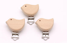 将图片加载到图库查看器，Modern Wood Naural Nipple Chain Accessories BPA Free Cute Modelling Beech Pacifier Clip Small Elephant Heart-shaped Holder for Pacifier
