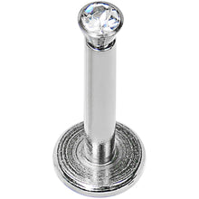 Load image into Gallery viewer, 16G Clear 2mm Gem Internally Threaded Labret Monroe Tragus
