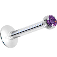 将图片加载到图库查看器，16G Purple 2mm Gem Internally Threaded Labret Monroe Tragus
