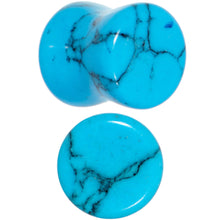 将图片加载到图库查看器，00G Turquoise Natural Stone Saddle Plug Set
