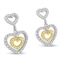 Load image into Gallery viewer, 14K Two Toned 1/2 cttw Round Cut Diamond Earrings (H-I, SI1-SI2)
