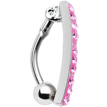 Load image into Gallery viewer, Top Mount Pink Lustrous Crystal Belly Ring

