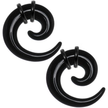 将图片加载到图库查看器，0G Black Acrylic Spiral Taper Set
