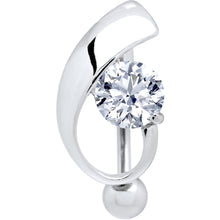Load image into Gallery viewer, Top Mount Crystal Clear Cubic Zirconia Stunner Belly Ring
