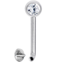 Load image into Gallery viewer, 14G 5mm Clear Gem Vertical Hood Piercing -1/2 2.5mm Rise
