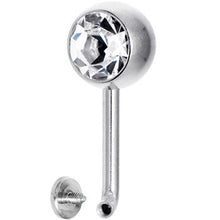 Load image into Gallery viewer, 14G 8mm Clear Gem Vertical Hood Piercing -3/8 2mm Rise
