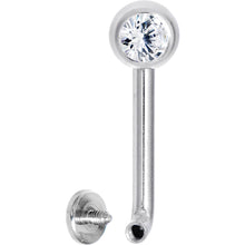 Load image into Gallery viewer, 14G 5mm Clear Gem Vertical Hood Piercing -7/16 2mm Rise
