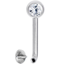 Load image into Gallery viewer, 14G 5mm Clear Gem Vertical Hood Piercing -7/16 2mm Rise
