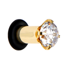 将图片加载到图库查看器，6G CZ Gold Electro Titanium Tunnel Plug
