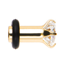 将图片加载到图库查看器，6G CZ Gold Electro Titanium Tunnel Plug
