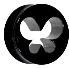 将图片加载到图库查看器，20mm Black Acrylic Hollow Butterfly Saddle Plug
