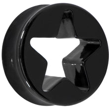 Load image into Gallery viewer, 24mm Black Acrylic Hollow Star Saddle Plug
