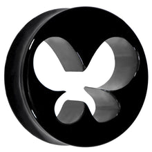 将图片加载到图库查看器，26mm Black Acrylic Hollow Butterfly Saddle Plug

