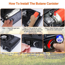 将图片加载到图库查看器，3300W Portable Camping Stove Butane Canister Dual Fuel Burner
