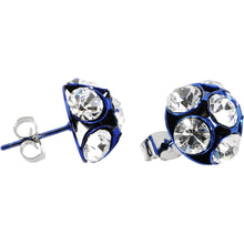 将图片加载到图库查看器，Blue Ball Gem Stud Earrings
