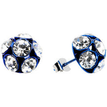 将图片加载到图库查看器，Blue Ball Gem Stud Earrings
