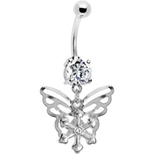 将图片加载到图库查看器，Crystalline Gem Encompass Butterfly Belly Ring
