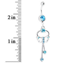 将图片加载到图库查看器，Butterfly Wishes Blue CZ Belly Ring
