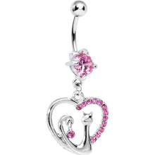 将图片加载到图库查看器，Cats Meow Pink Heart Belly Ring
