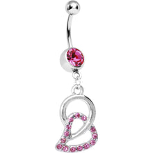 将图片加载到图库查看器，Loves Chain Pink Circle Belly Ring
