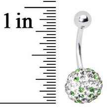 将图片加载到图库查看器，Striped Peridot Green Crystal Evolution Belly Ring
